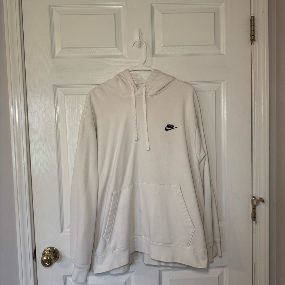 Nike White Hoodie with Black Logo